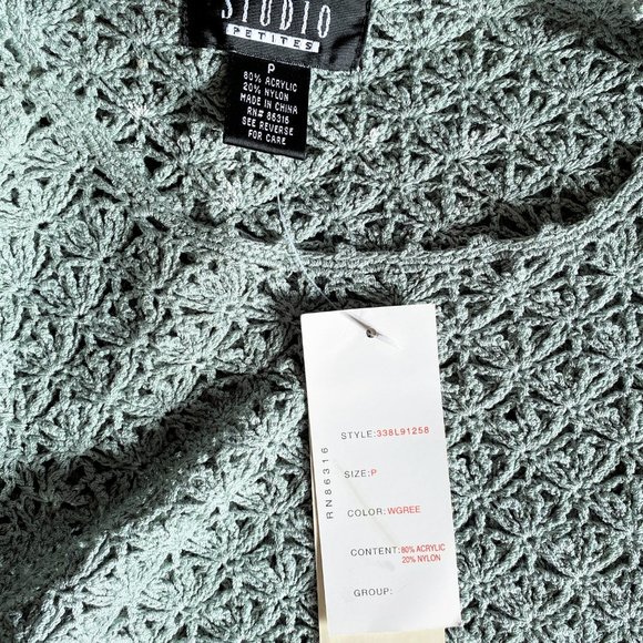 NWT Sz P Finity Studio Wintergreen Loose Knit Top - Picture 4 of 4